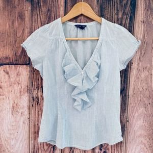 American Eagle Outfitters Pinstripe Blouse Sz 0